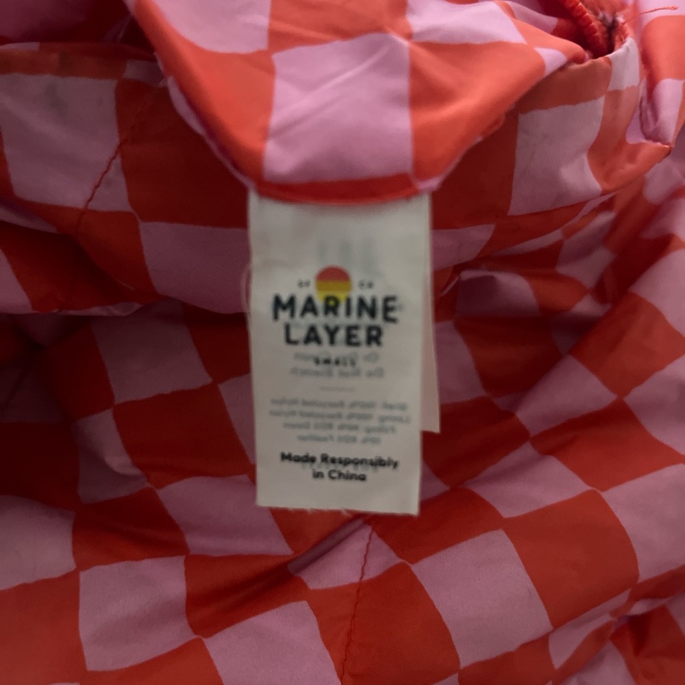 Marine Layer Reversible Red and Pink Checkered Jacket